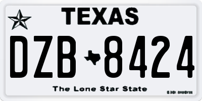 TX license plate DZB8424