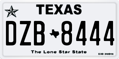 TX license plate DZB8444