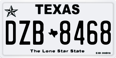 TX license plate DZB8468