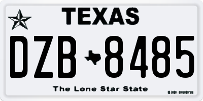 TX license plate DZB8485