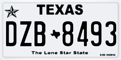 TX license plate DZB8493