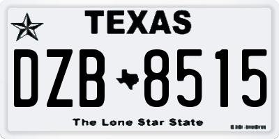 TX license plate DZB8515
