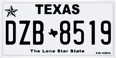 TX license plate DZB8519