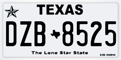 TX license plate DZB8525