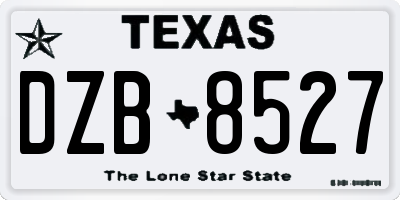 TX license plate DZB8527
