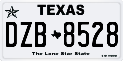 TX license plate DZB8528