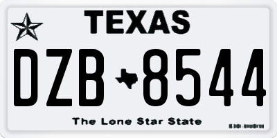 TX license plate DZB8544