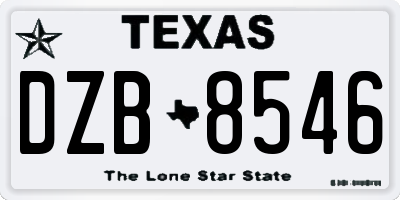 TX license plate DZB8546