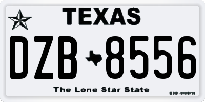 TX license plate DZB8556