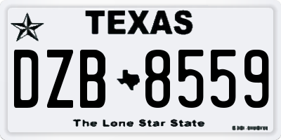 TX license plate DZB8559