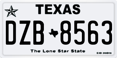 TX license plate DZB8563