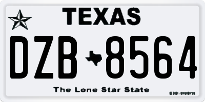 TX license plate DZB8564