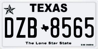 TX license plate DZB8565
