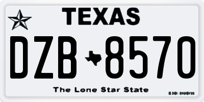 TX license plate DZB8570