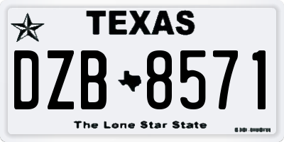TX license plate DZB8571