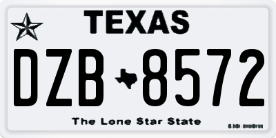 TX license plate DZB8572