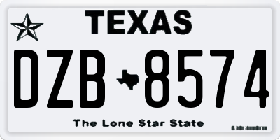 TX license plate DZB8574