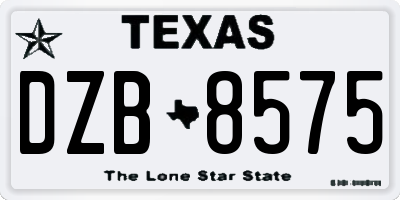 TX license plate DZB8575