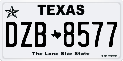 TX license plate DZB8577