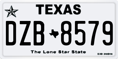 TX license plate DZB8579