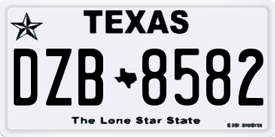 TX license plate DZB8582