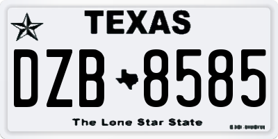 TX license plate DZB8585