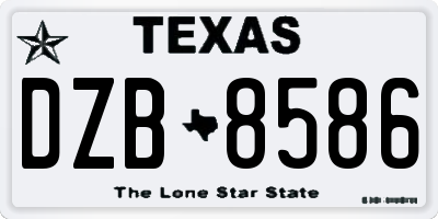 TX license plate DZB8586