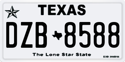 TX license plate DZB8588