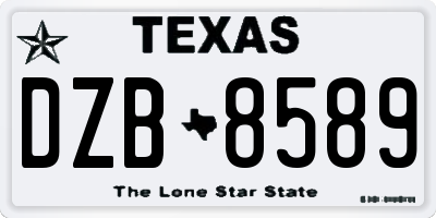 TX license plate DZB8589