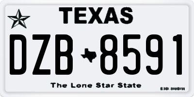 TX license plate DZB8591