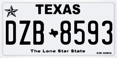 TX license plate DZB8593
