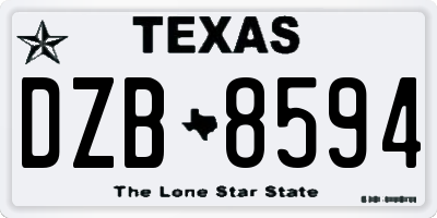 TX license plate DZB8594