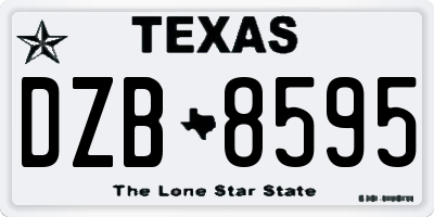 TX license plate DZB8595