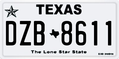 TX license plate DZB8611
