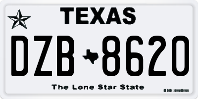 TX license plate DZB8620