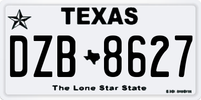 TX license plate DZB8627