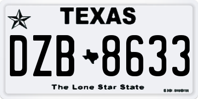 TX license plate DZB8633