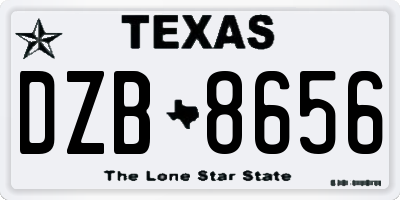 TX license plate DZB8656