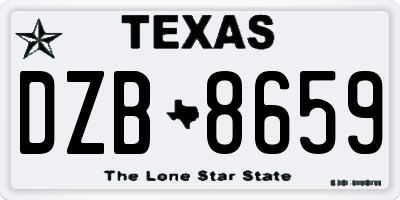 TX license plate DZB8659