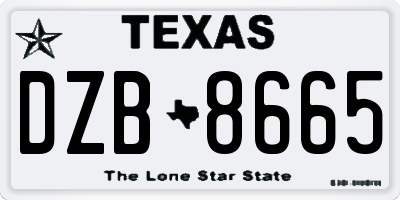TX license plate DZB8665