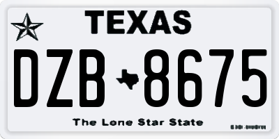TX license plate DZB8675