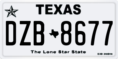 TX license plate DZB8677
