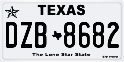 TX license plate DZB8682