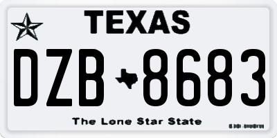 TX license plate DZB8683