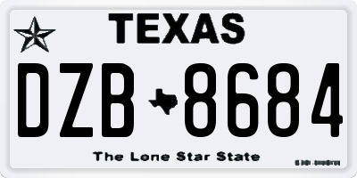 TX license plate DZB8684