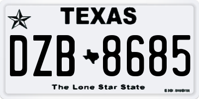 TX license plate DZB8685