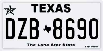 TX license plate DZB8690