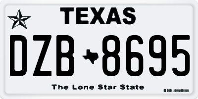 TX license plate DZB8695