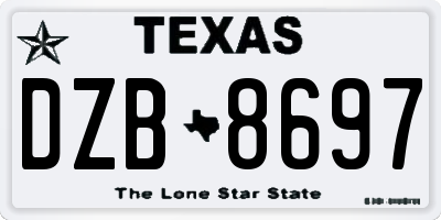 TX license plate DZB8697