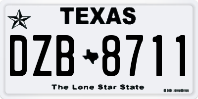 TX license plate DZB8711